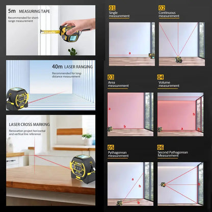 3 in 1 Infrared Laser Tape Measuring Instrument